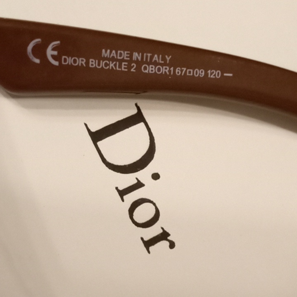 Dior Brown Gradient Aviator Sunglasses with Gold Accents - Picture 4 of 9